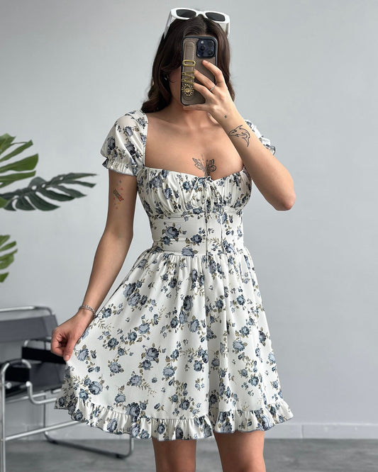 Mini haljina Flora - bijela
