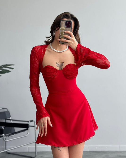 Mini haljina Mei-Ling - crvena