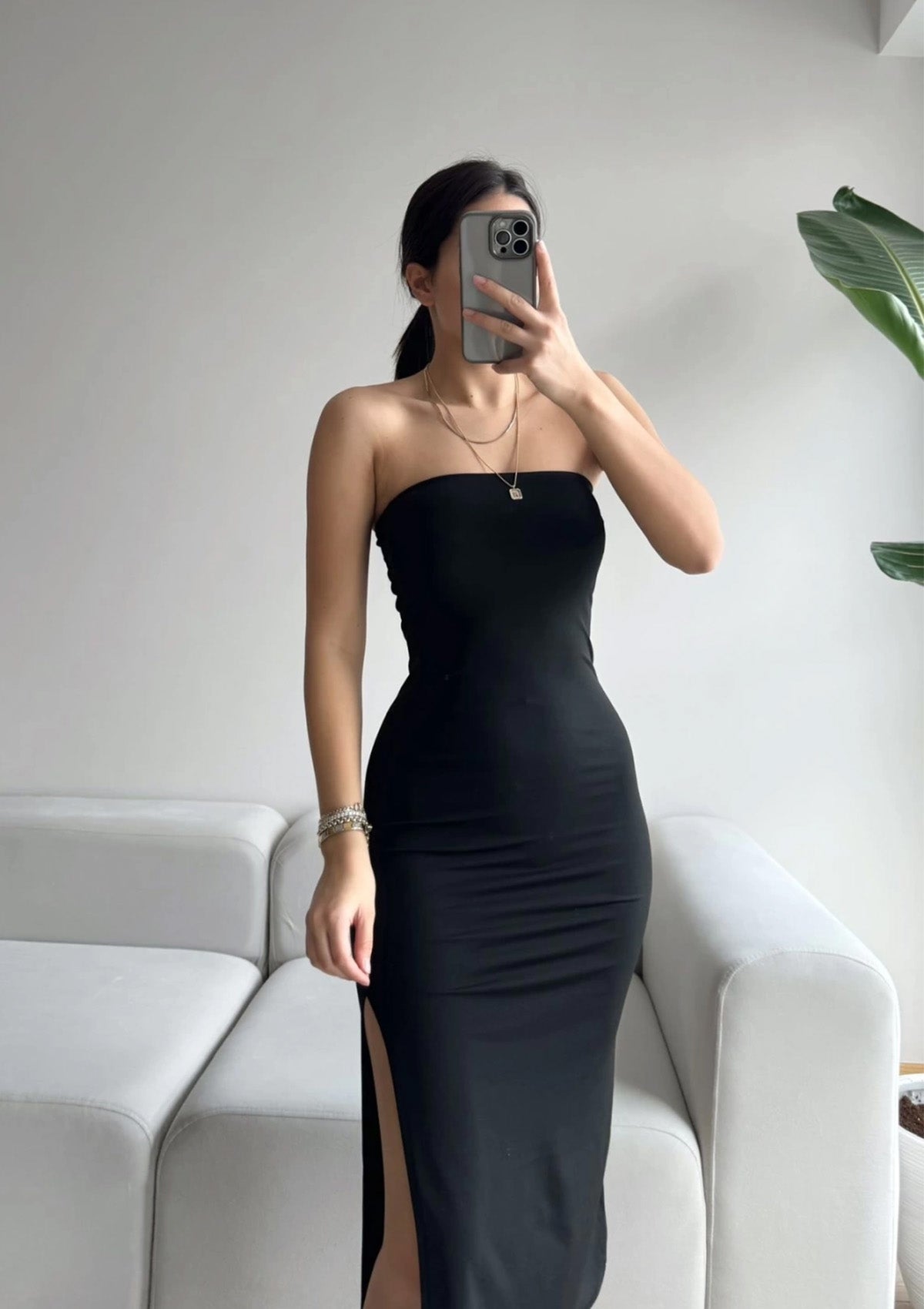 MIdi haljina Nalani - crna