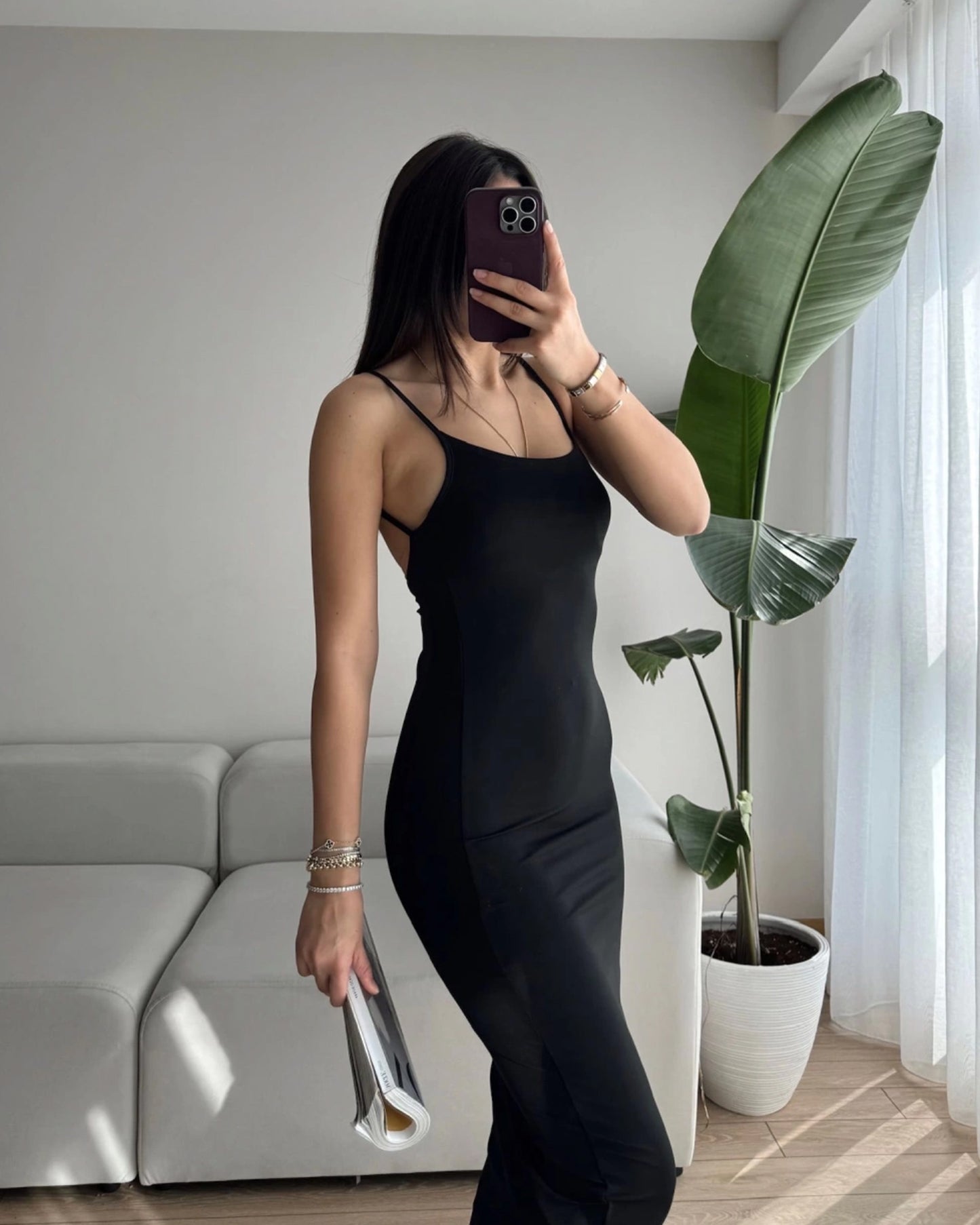 Midi haljina Florence - crna